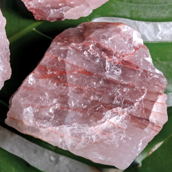 Natural Rose Quartz with Red Hematoid Quartz