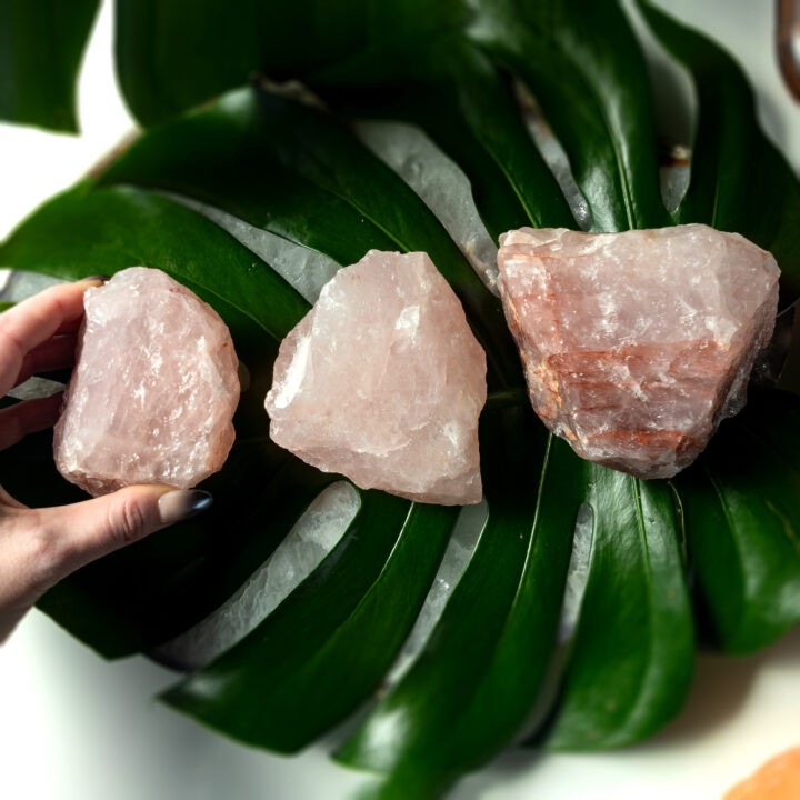 Natural Rose Quartz with Red Hematoid Quartz