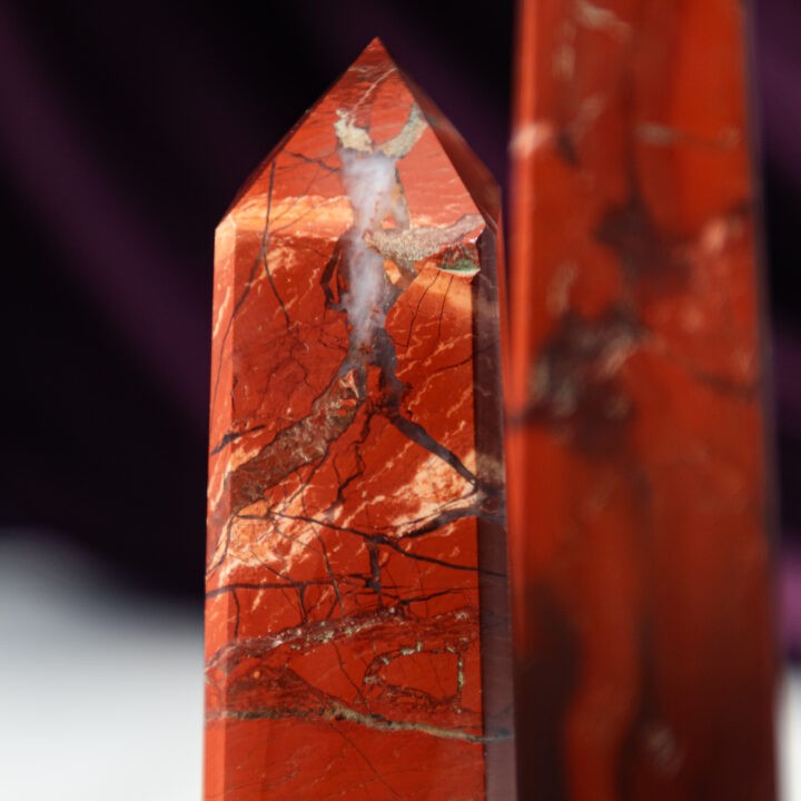 Snakeskin Jasper & Specular Hematite Obelisk