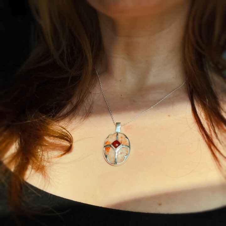 Sunstone & Hessonite Garnet Pendant