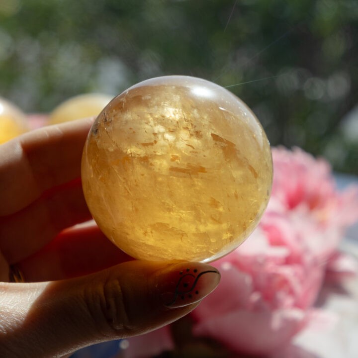 Honey Calcite Sphere