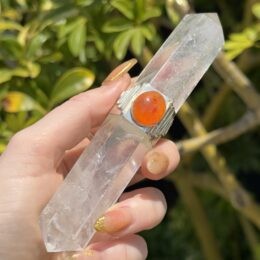 Misfit Minerals: Clear Quartz & Carnelian Wand