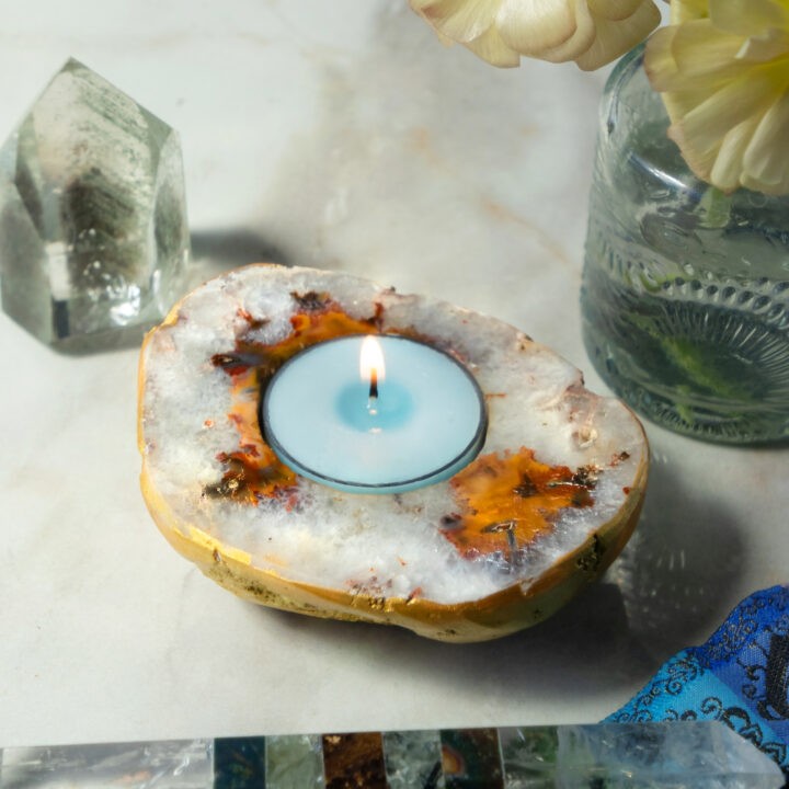 Feel Good Altar Set with Patagonia Agate Tea Light Holder