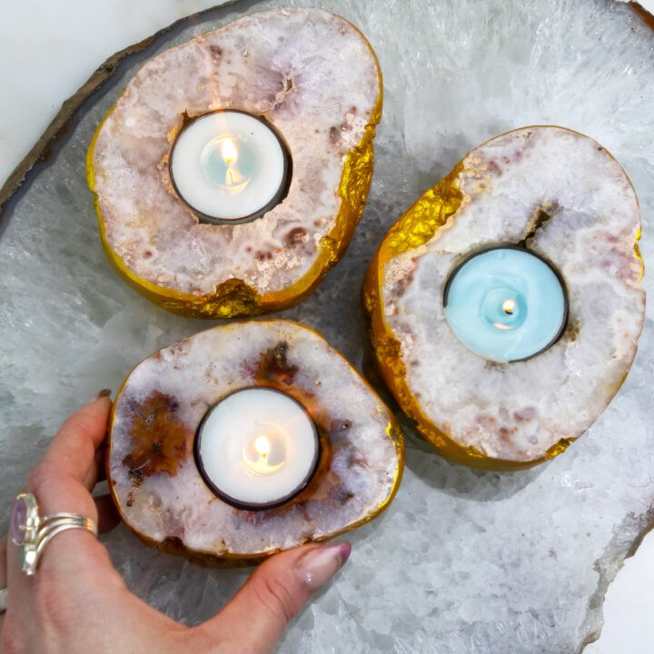 Feel Good Altar Set with Patagonia Agate Tea Light Holder