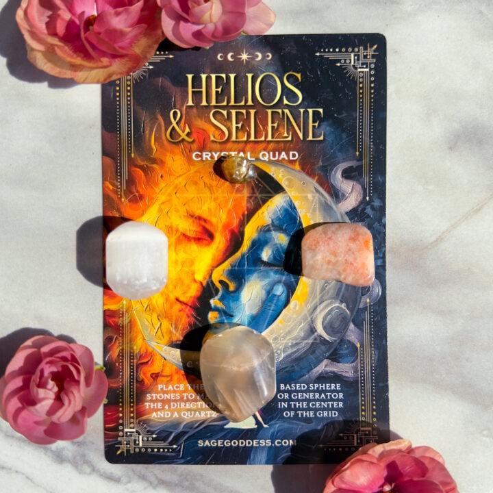 Helios & Selene Crystal Quad for balance - Sage Goddess