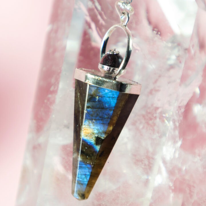 Labradorite & Garnet Pendulum Pendant