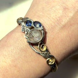 Gemstone Sale: Herkimer Diamond, Blue Topaz & Clear Quartz Cuff