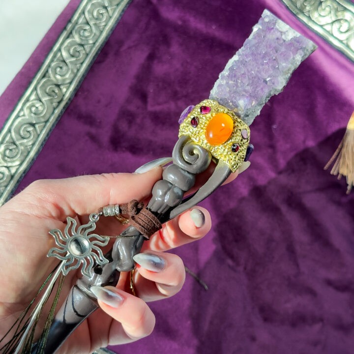 Amethyst Peacock Priestess Wand