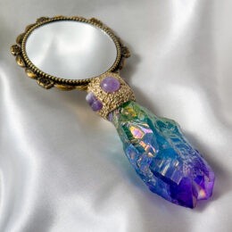 Amethyst & Rainbow Aura Quartz Mirror