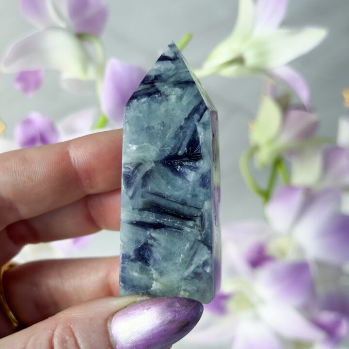 Aquamarine & Lepidolite Obelisk