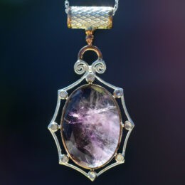 Faceted Amethyst & Rainbow Moonstone Pendant