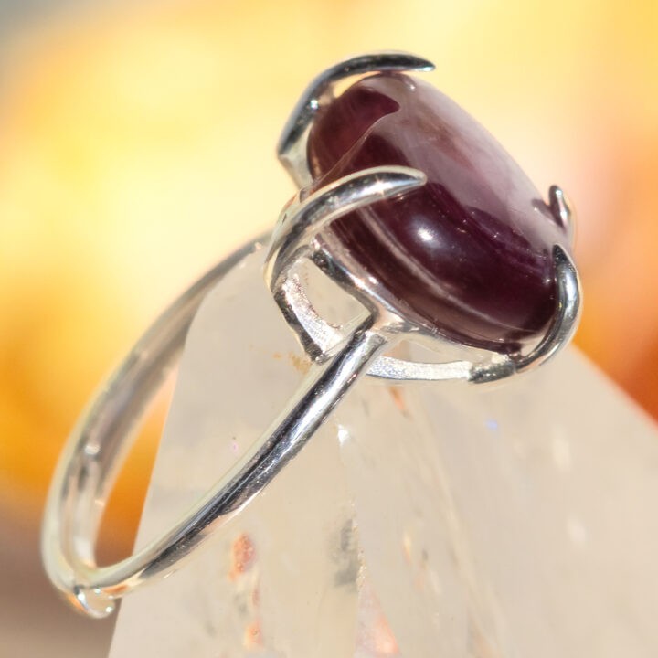 Gemmy Lepidolite Heart Ring