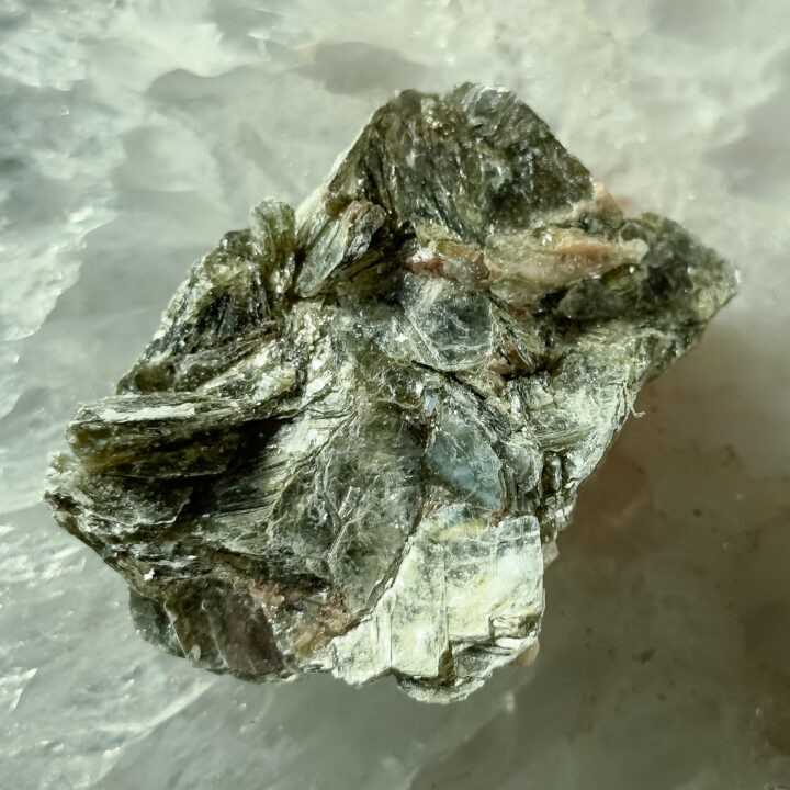 Natural Green Mica with Pink Feldspar