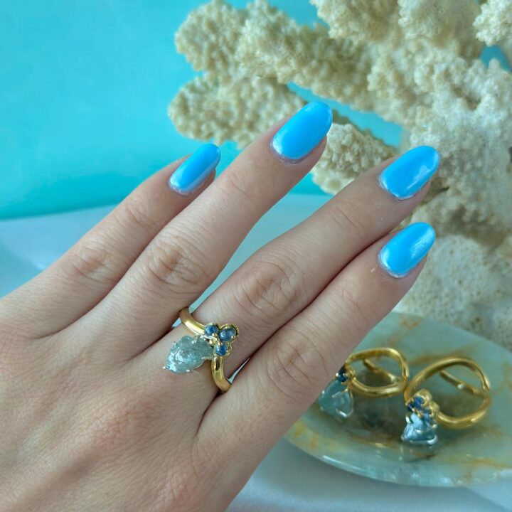 Blue Sapphire & Blue Zircon Ring