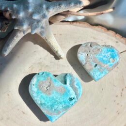 Druzy Blue Hemimorphite Heart