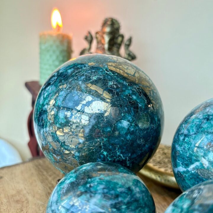 Jade & Pyrite Sphere