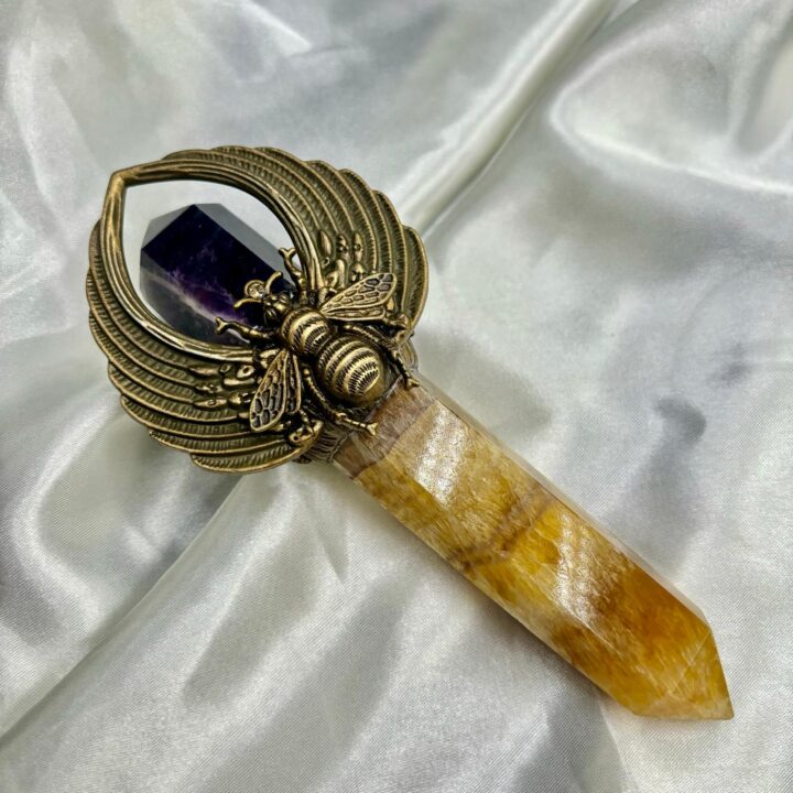 Yellow & Purple Fluorite Bee Wand