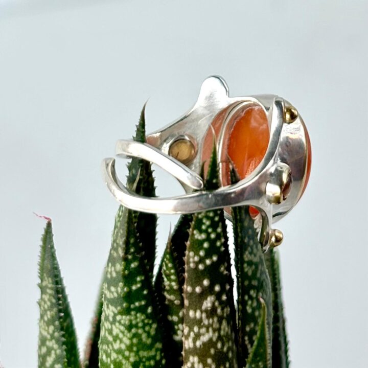 Carnelian & Spessartine Garnet Ring with Hidden Citrine