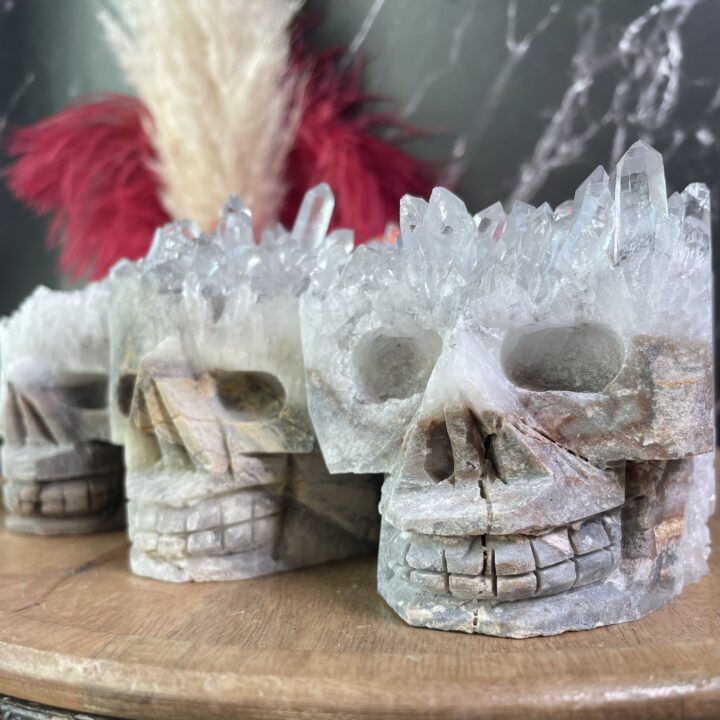 Clear Quartz Cluster Skull