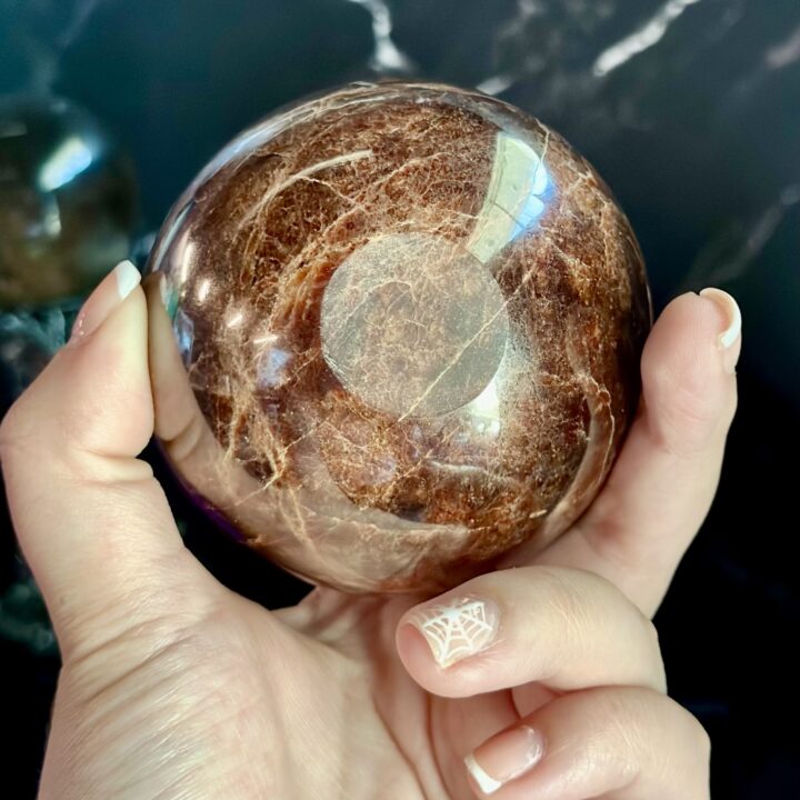 Hessonite Garnet Half-Sphere