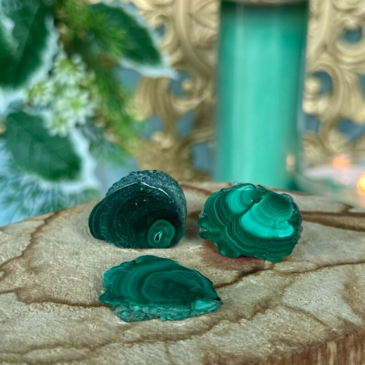 Polished Malachite Stalactite Slice