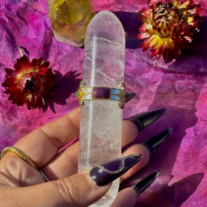 Clear Quartz, Ruby & Emerald Queen’s Wand