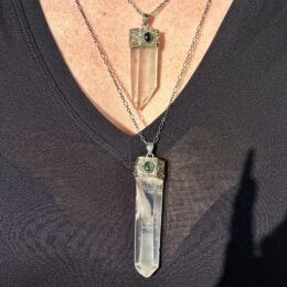 Diamantina Laser Quartz Point with Green Tourmaline Pendant