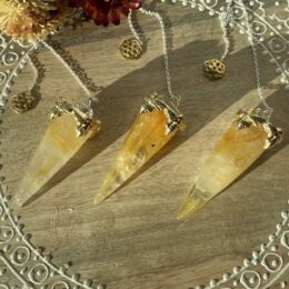 Golden Healer Quartz Bee Pendulum