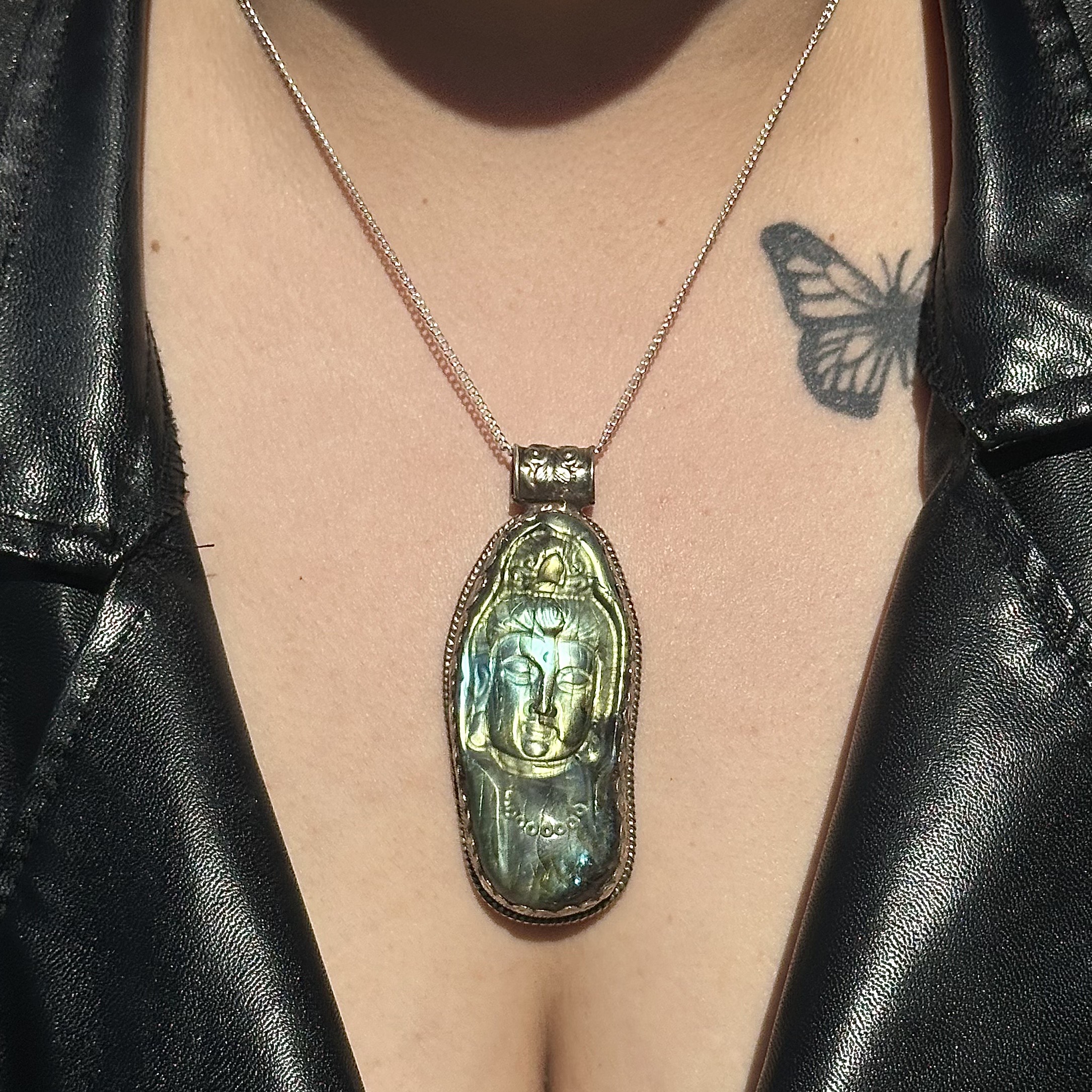 Labradorite Buddha Carved Healing Crystal