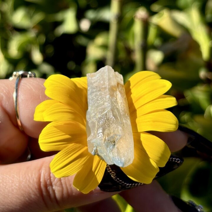 Natural Blue Amphibole Quartz Point