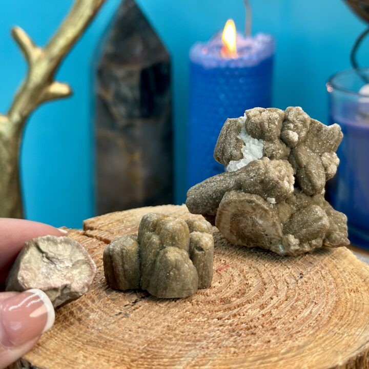 Natural Golden Lepidolite Pseudomorph After Tourmaline