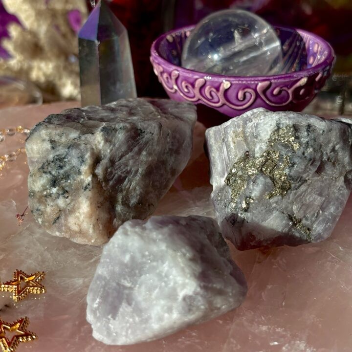 Natural Kunzite & Pyrite