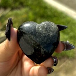 Silver Sheen Obsidian Heart